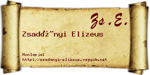 Zsadányi Elizeus névjegykártya